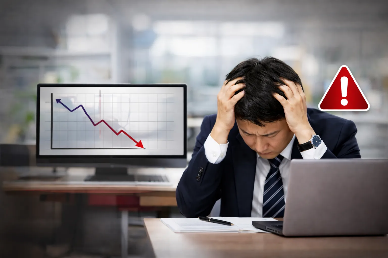 SEO・集客に悩むビジネスマン